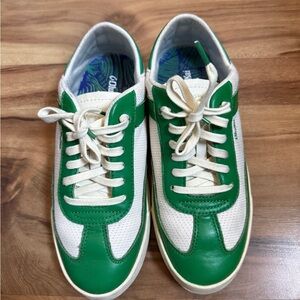 Green and White Men's Sneakers